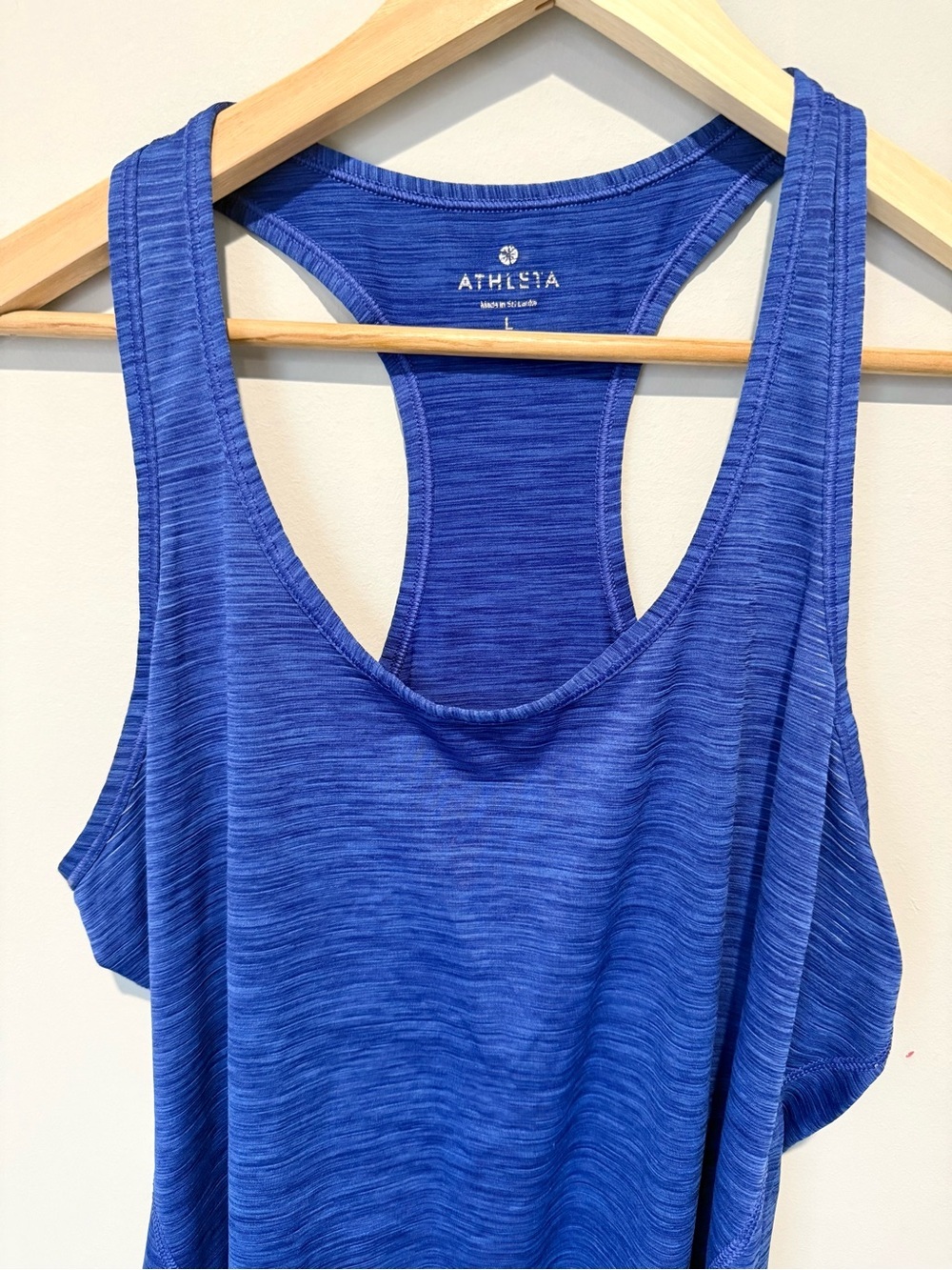 Athleta Royal Blue Space-Dye Racerback Tank - Picture 2 of 3